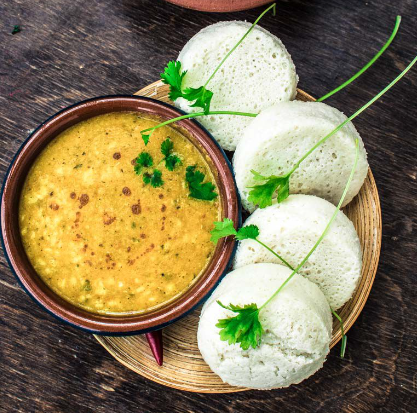 The image shows a vegetarian Goan food item sanna