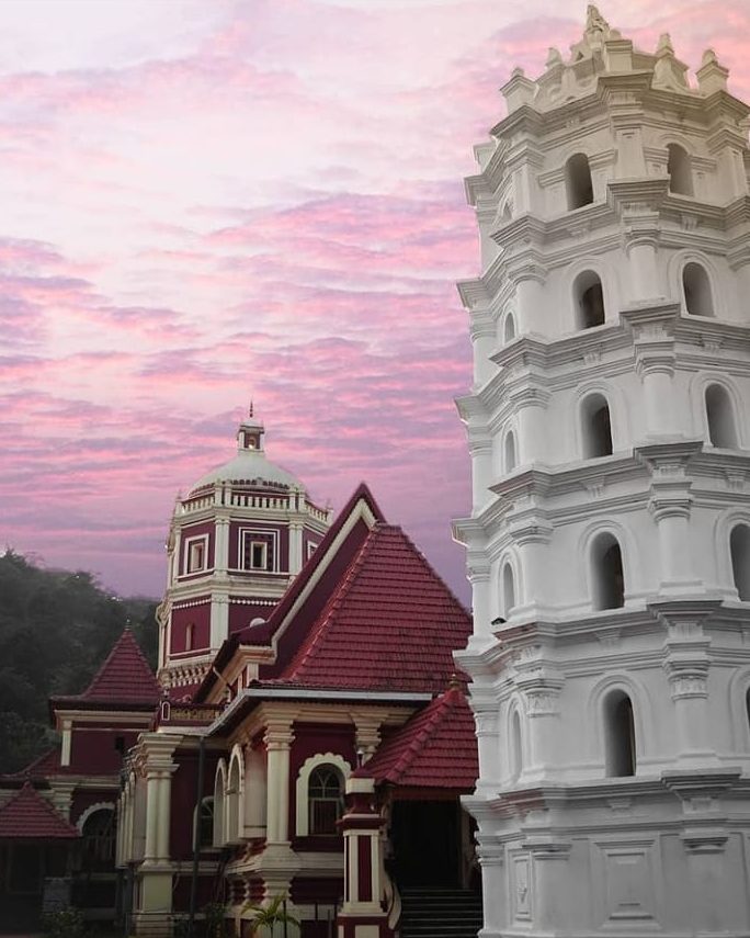 The image shows the Shanta Durga Temple in Ponda Goa 